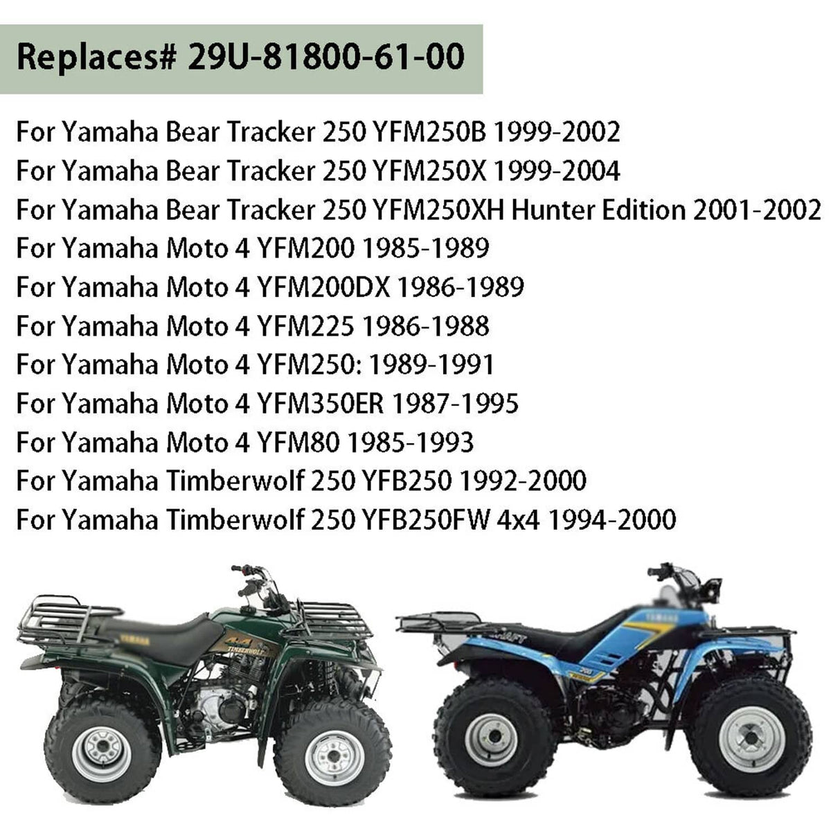 Solidspare Starter For Yamaha Bear Tracker 250 YFM250B YFM250X 29U-81800-61-00 (12V 9T CCW)