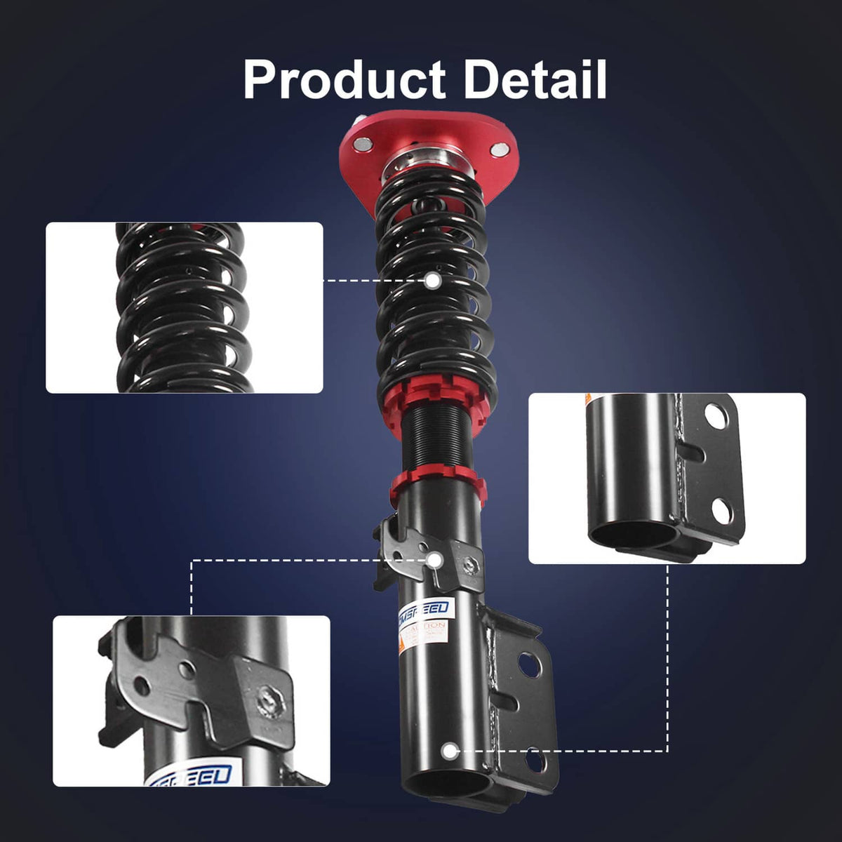 Solidspare Red Front & Rear Full Coilover Struts Adjustable Height For 2005-2010 Scion tC