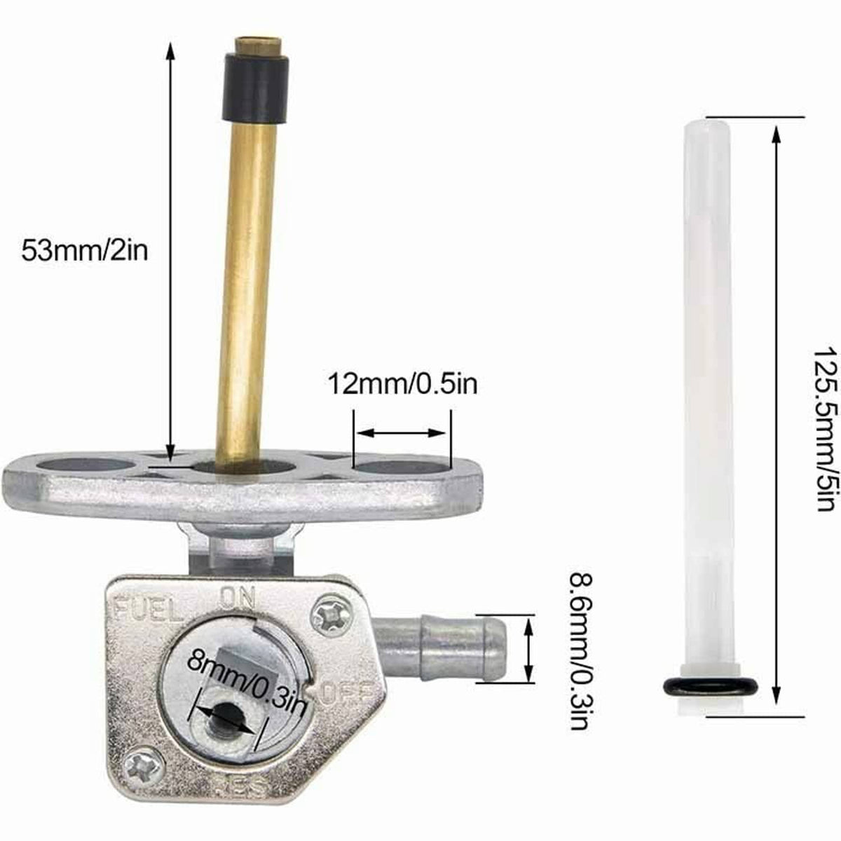 Solid Spare Fuel Valve Petcock & Lever Screw For Honda Recon 250 TRX250 1997-2014