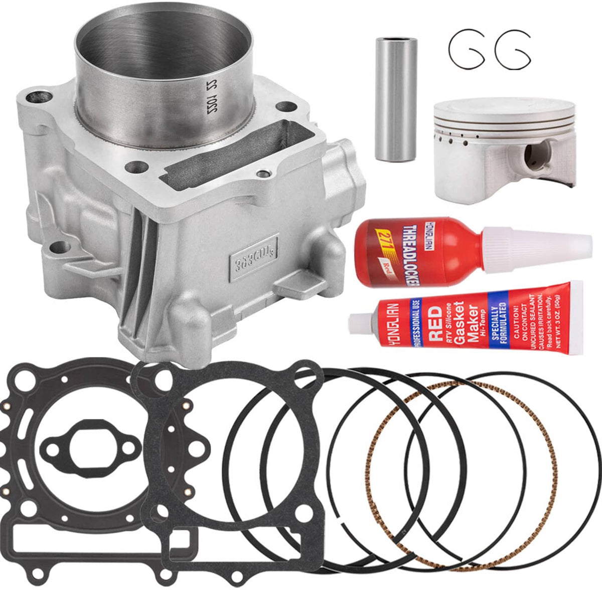 Solidspare UTV ATV Cylinder Piston Top End Kit Set for HiSUN 400 HS YS MASSIMO MSU BENNCHE