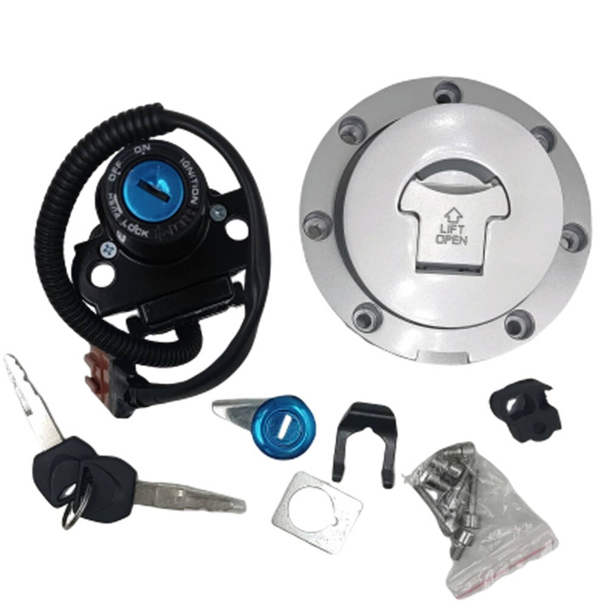 Solidspare US Ignition Switch Fuel Gas Cap Seat Lock Key For Honda CBR 600RR 2007-2014