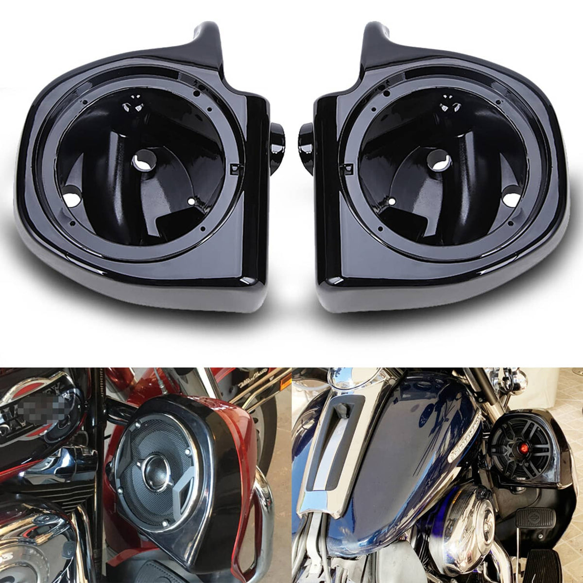 Solidspare 6.5" Speaker Pods Box For 1994-13 Harley Touring Road King Street Electra Glide