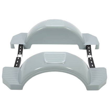 Solidspare 2 pcs Single Axle Trailer Fenders For 13" Wheels Tire Skirt Boat Gray