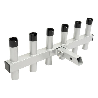 Solid Spare Hitch Mount Fishing Rod Holder 6 Pole For 2" Hitch Receiver Truck Rod Rack