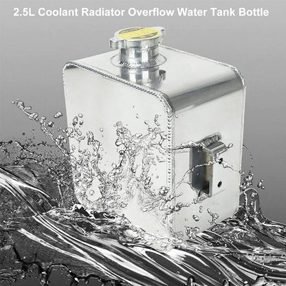Solidspare Universal Car 2.5L Aluminum Water Coolant Radiator Overflow Recovery Tank Bottle