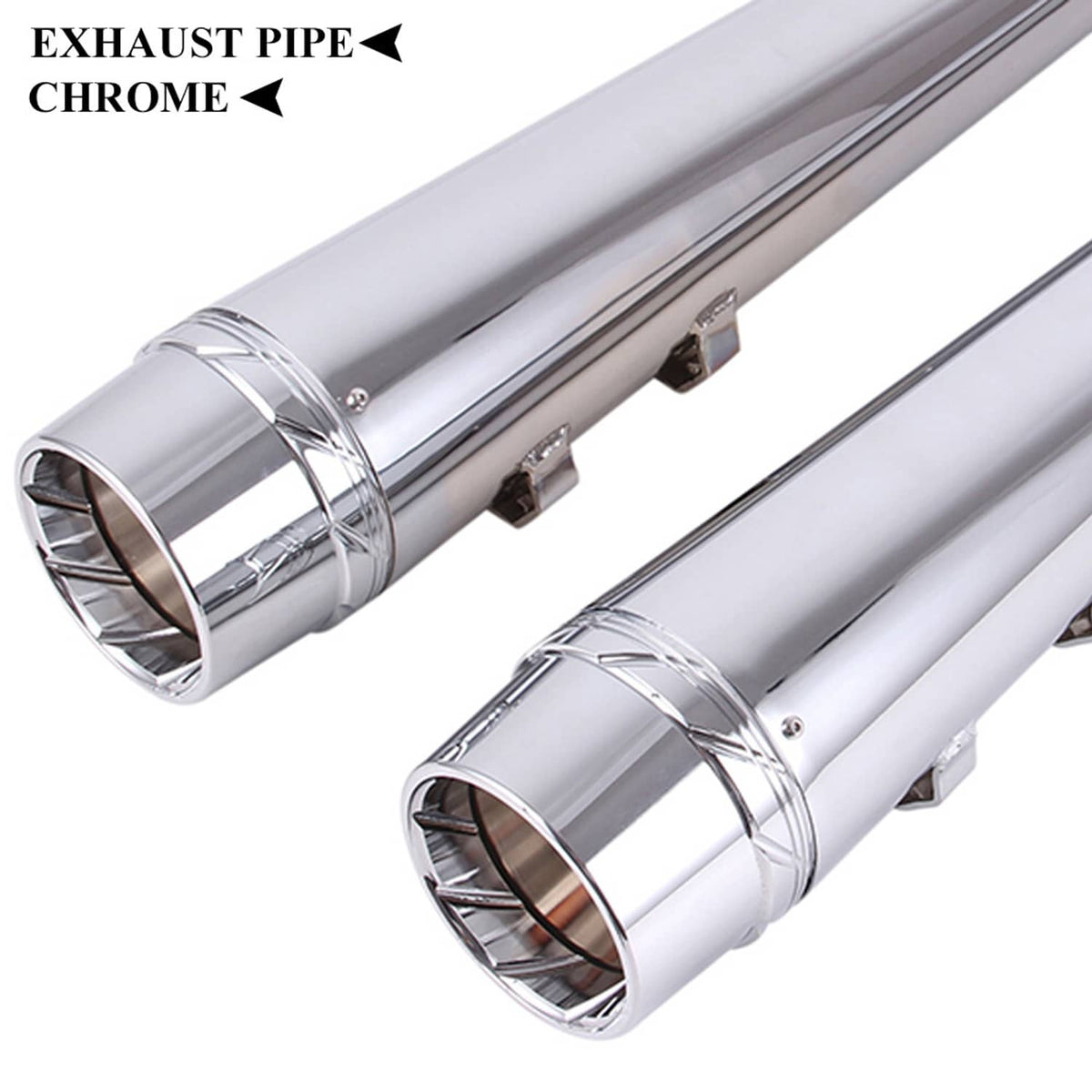 Solidspare 4" SLIP ON MUFFLERS EXHAUST PIPES FOR HARLEY TOURING BAGGER 1995-2016 CHROME