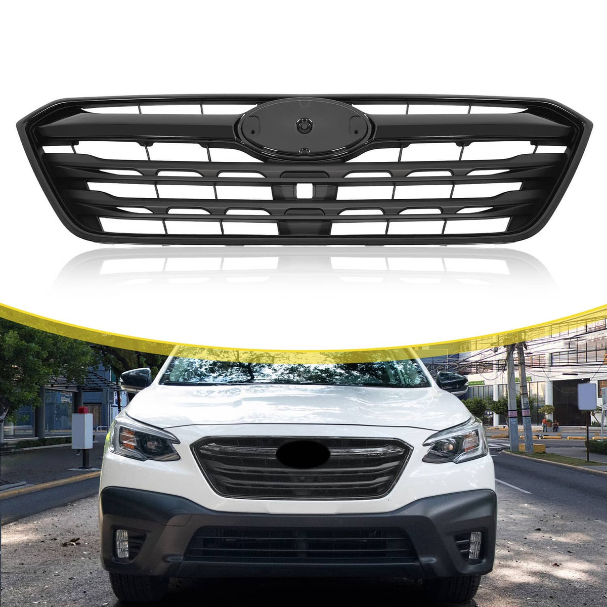 Solid Spare For Subaru Outback 2020-2022 #91121AN08A Front Bumper Grill Grille All Black