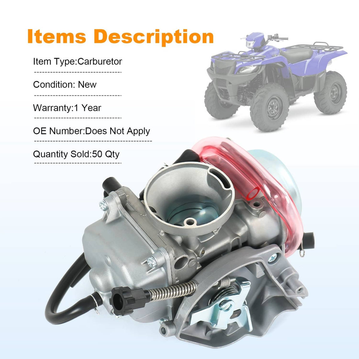 Solidspare NEW Carburetor Carb For Suzuki Vinson 500 LTF500F LTA500F 2002-2007