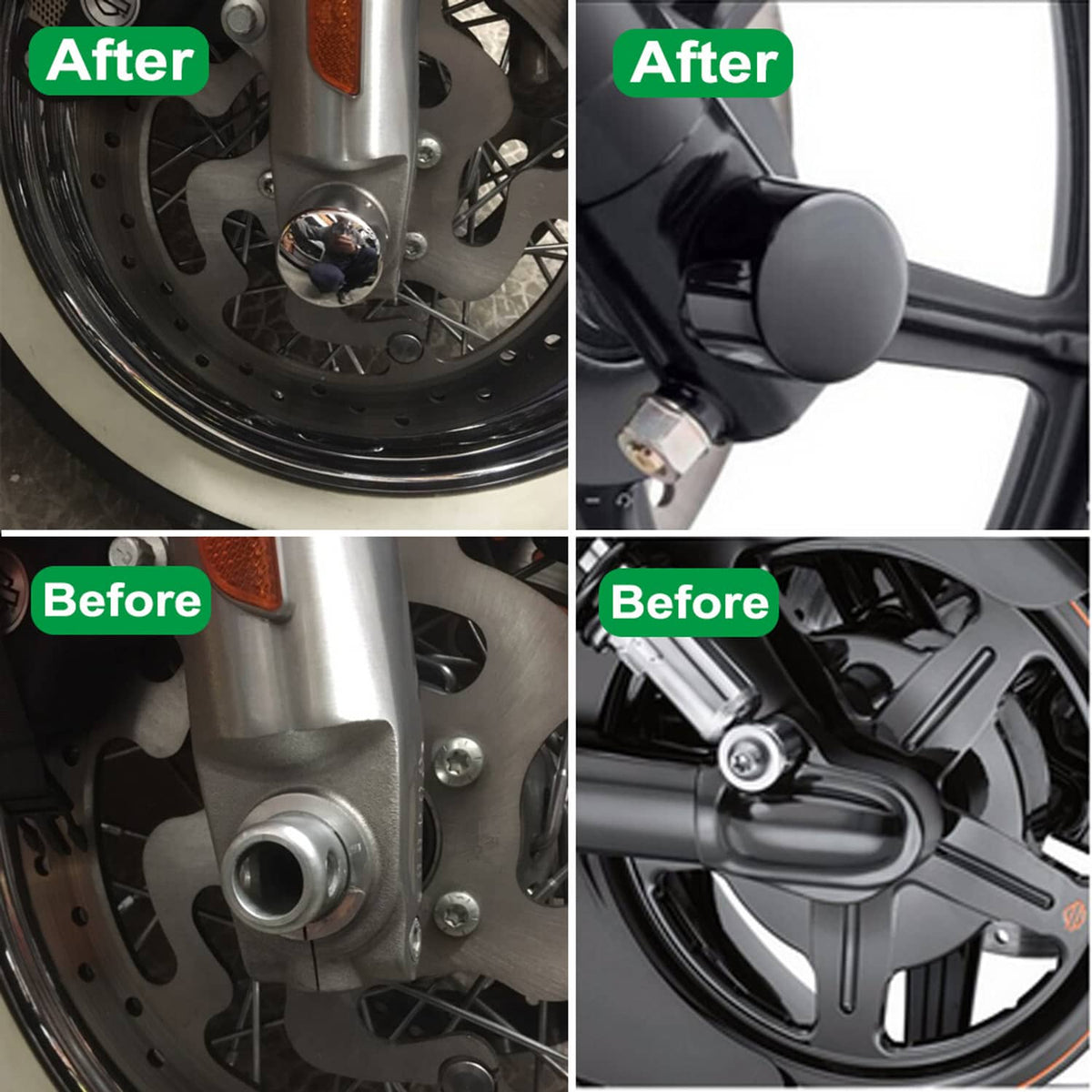 Solidspare Black Front Axle Cap Nut Covers Fit for Harley Touring Street Road Glide King US