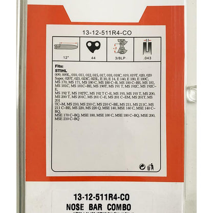 12” GUIDE BAR AND CHAIN 3/8" LP .043 44DL FOR STIHL MS170 HT250 ECHO PPF-225