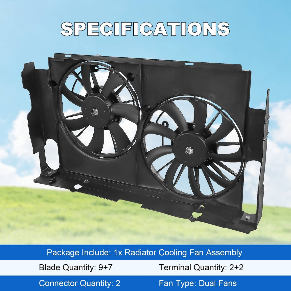 Solidspare Radiator Cooling Fan Assembly 621-557 for 2013-2019 Toyota RAV4 2.5L L4 623290