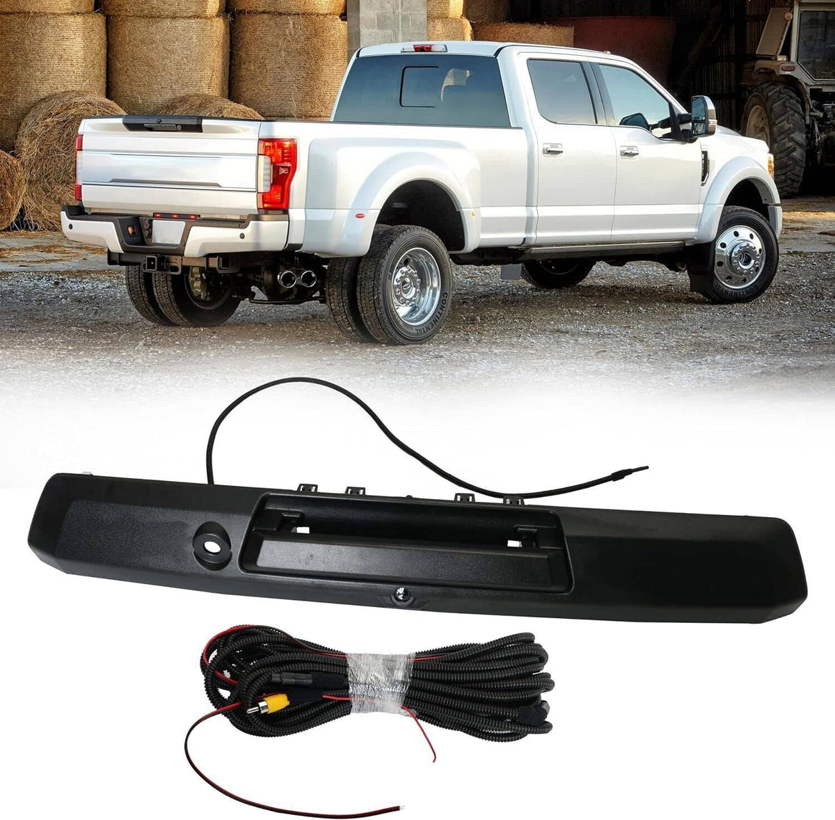 Solidspare Tailgate Handle w/ Rear View Backup Camera Fit for 2017-2022 Ford Super Duty