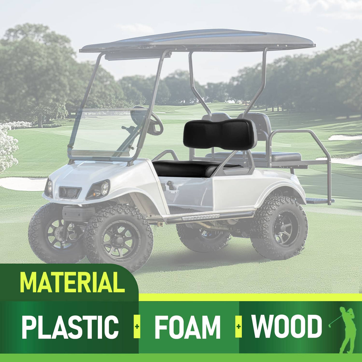 Solidspare For Club Car DS 2001-2012 Golf Cart Front Seat Back & Bottom Cushion Assembly