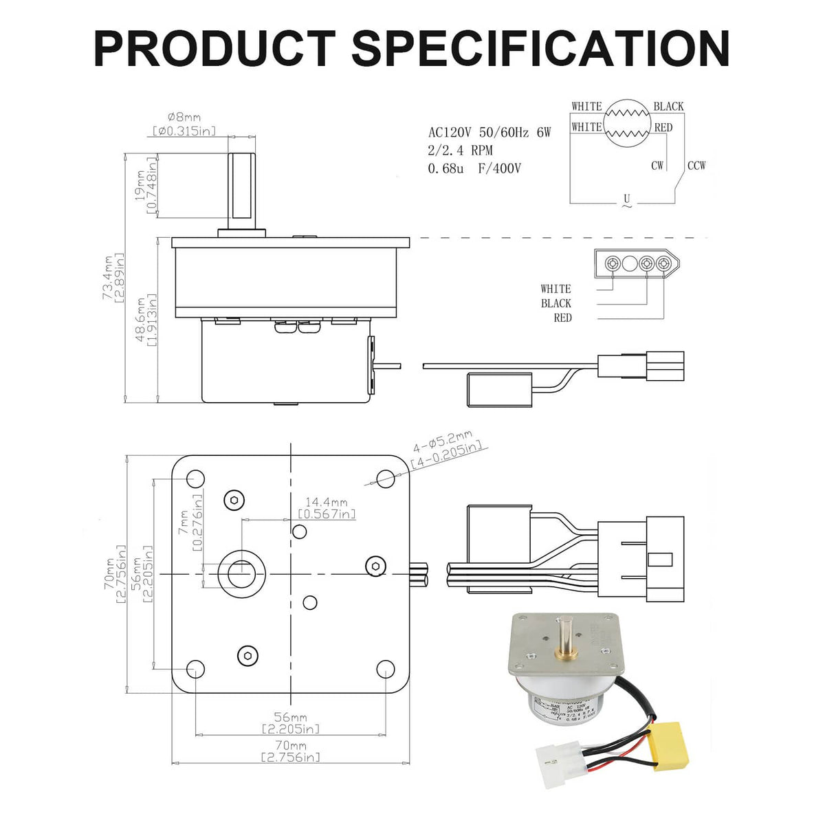 Solidspare Quadrafire Auger Feed Motor 1200, Castile, Trekker,4421,Santa Fe, Contour, E2