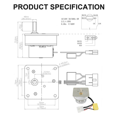 Solidspare Quadrafire Auger Feed Motor 1200, Castile, Trekker,4421,Santa Fe, Contour, E2