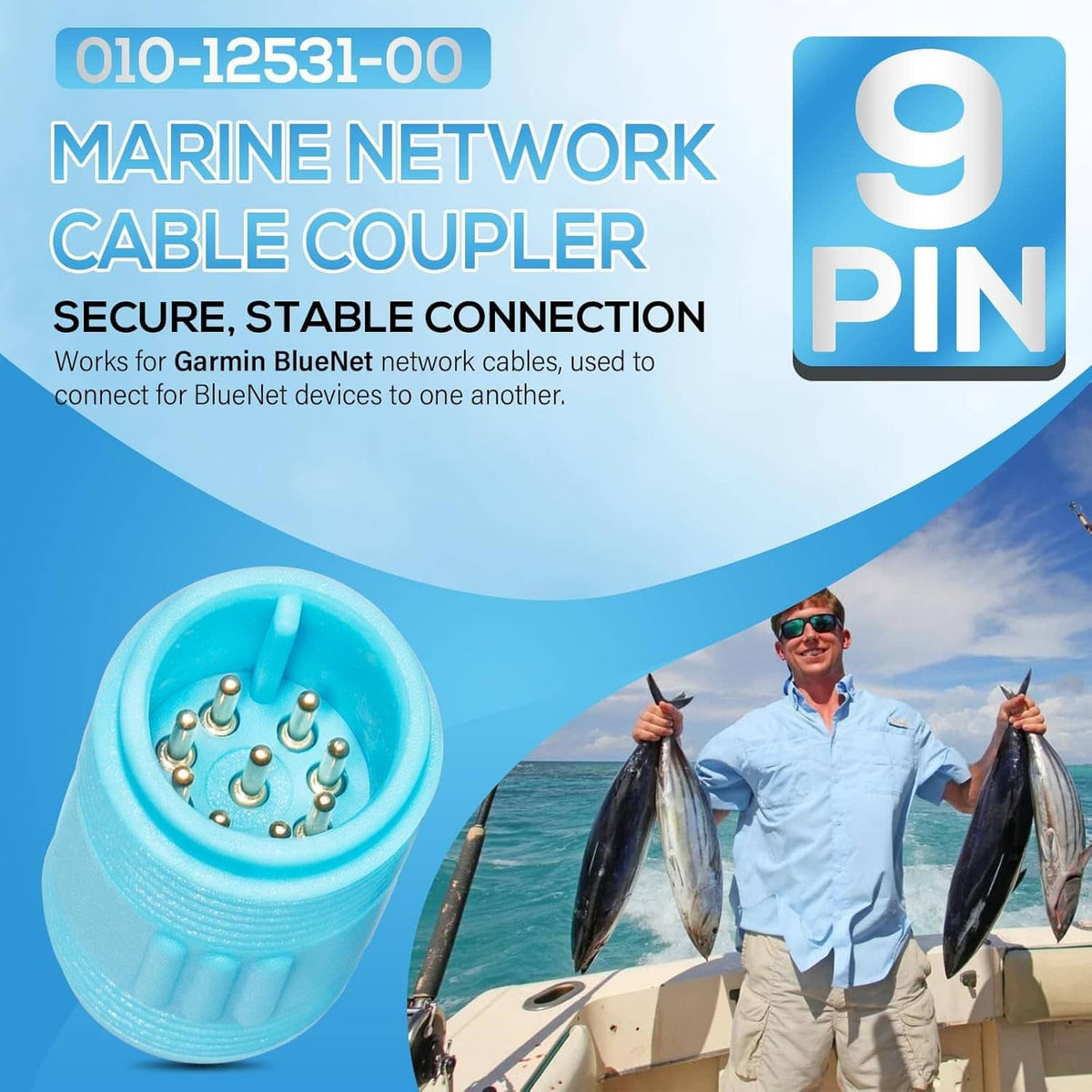 Solid Spare for Garmin Small Connector Cable Coupler Marine BlueNet Network Cable 0101253100