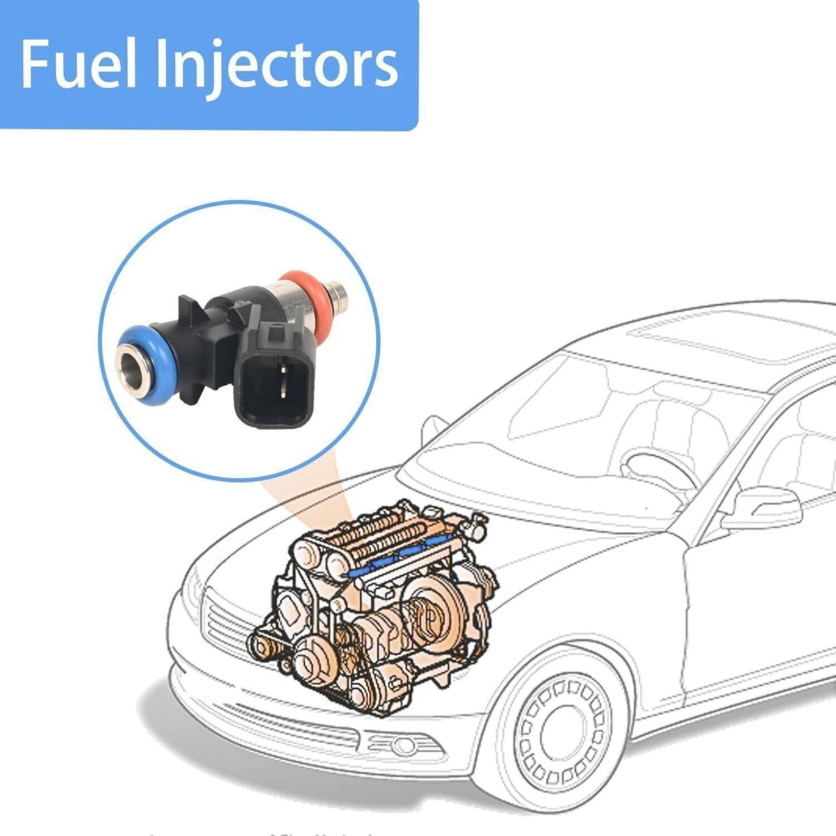 Solidspare 6Pcs Fuel Injectors for 2011-2019 Chrysler Dodge Ram Jeep 3.6L V6 0280158233
