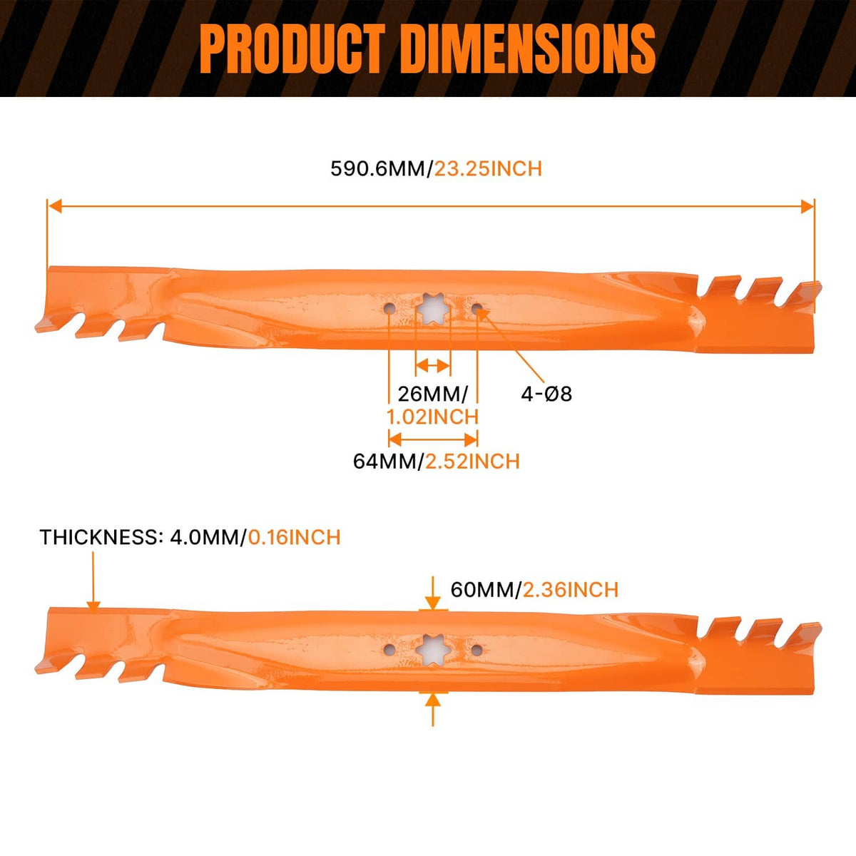Solidspare 6 Point Star 46 inch Mower Blades for Cub Cadet XT1-46 XT1 XT2 LT46 LX46 LTX1046
