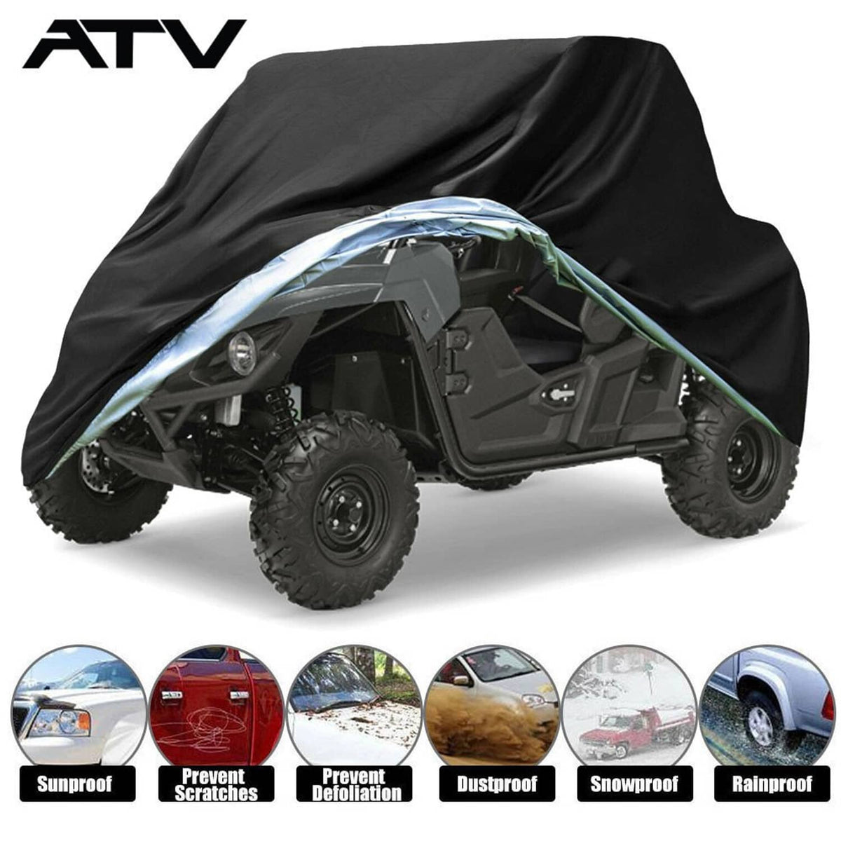 Solidspare Generic Side-by-Side Vehicle Cover For Polaris Ranger RZR 500 570 800 900
