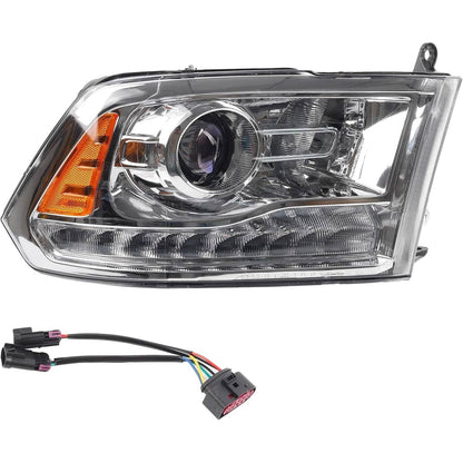 Solidspare For 2009-2018 Dodge Ram 1500 2500 3500 Pickup w/LED Projector Chrome Headlights