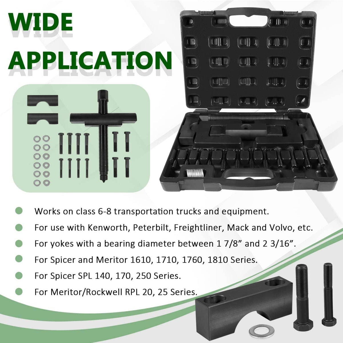 Solidspare 10803 Heavy Duty Yoke Puller Semi Truck Yoke Remover Tool Kit for Spicer Meritor