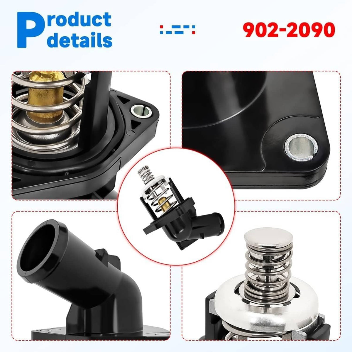 Solidspare Water Pump w/Thermostat for 2014-20 Chevy Silverado 1500 GMC Sierra Cadillac CTS
