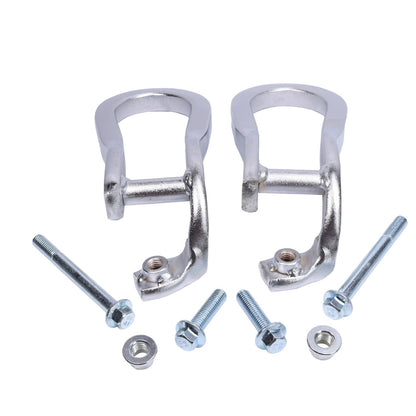 Solidspare Pair Chrome Tow Hooks Kit 84072464 For 2015-2019 Silverado Sierra 2500HD& 3500HD