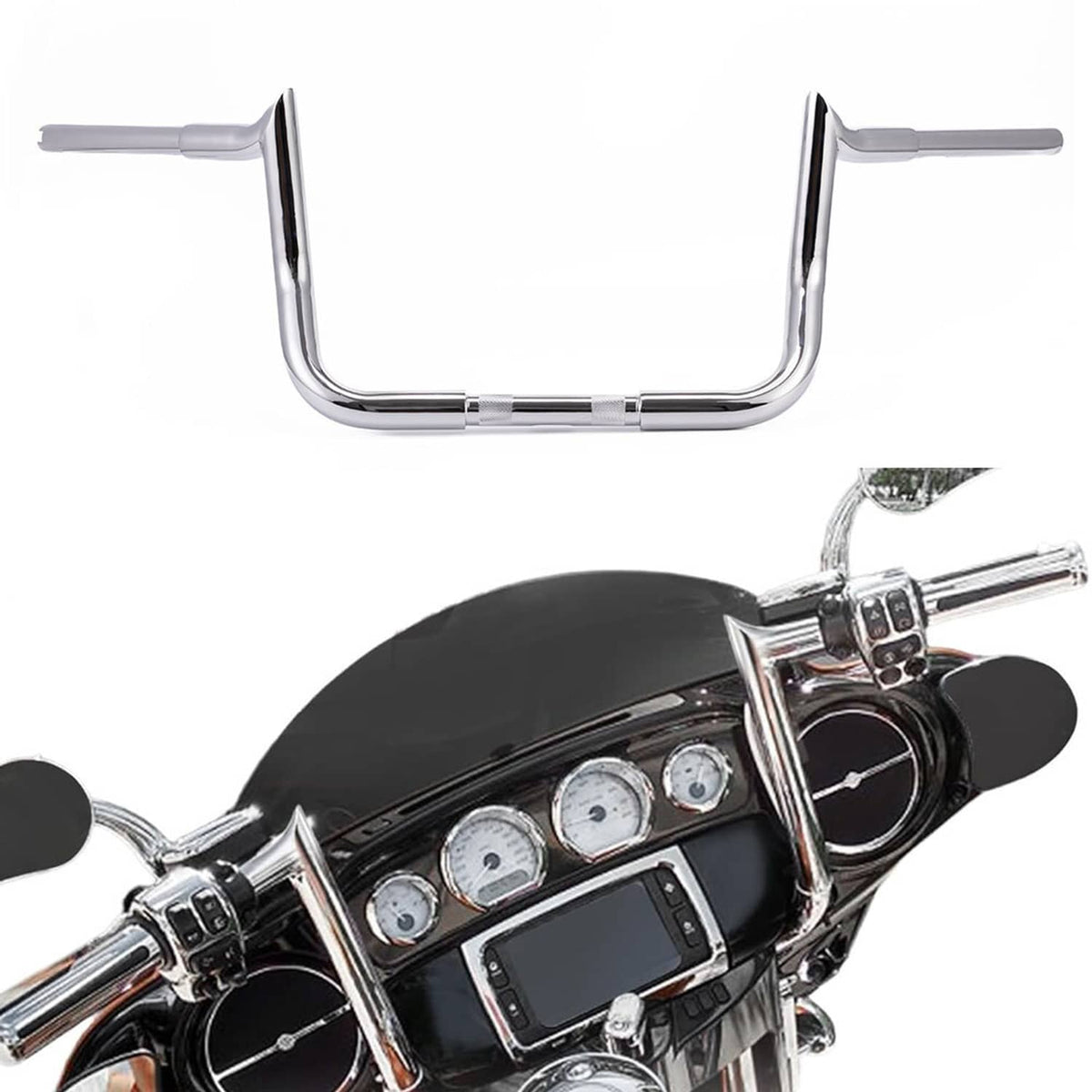 Solidspare 10" Meathook Bar Ape Hangers Handlebars For Harley Bagger Electra & Street Glide