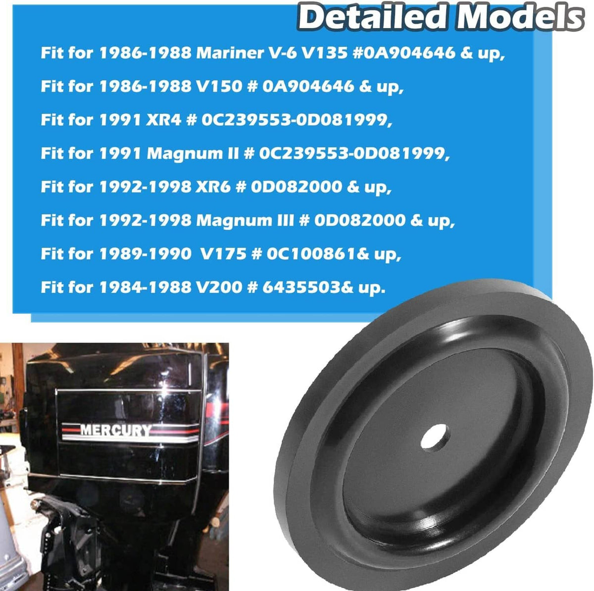 Solid Spare 803062T1 Poppet Valve/Diaphr Kit Fit for Mercury 135-150-175-200hp 2.0L 2.5L V6
