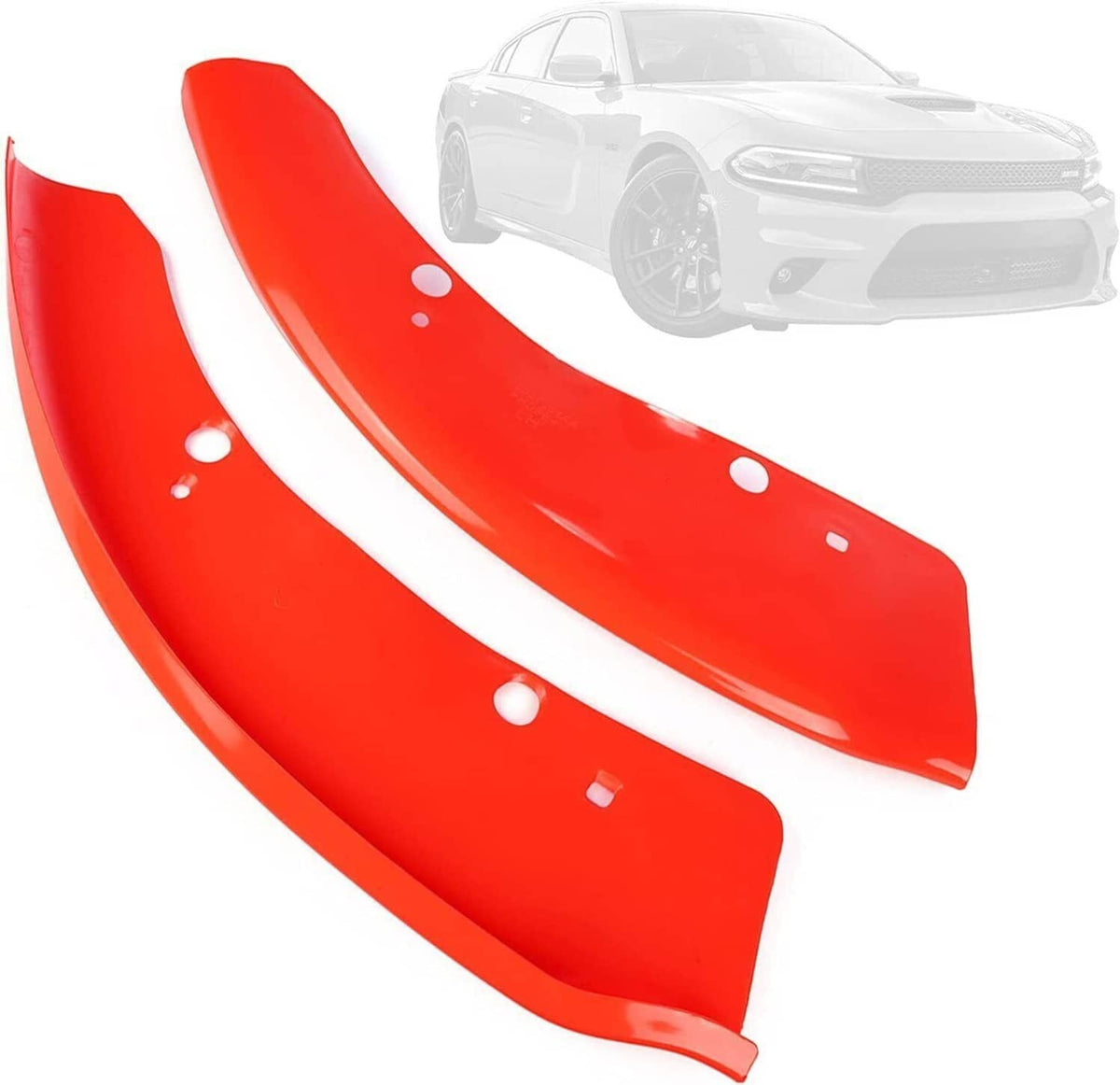 Solidspare Front Bumper Lip Splitter Trim Cover For 2015-2021 Dodge Charger SRT Scat Red