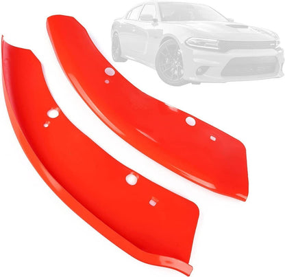 Solidspare Front Bumper Lip Splitter Trim Cover For 2015-2021 Dodge Charger SRT Scat Red