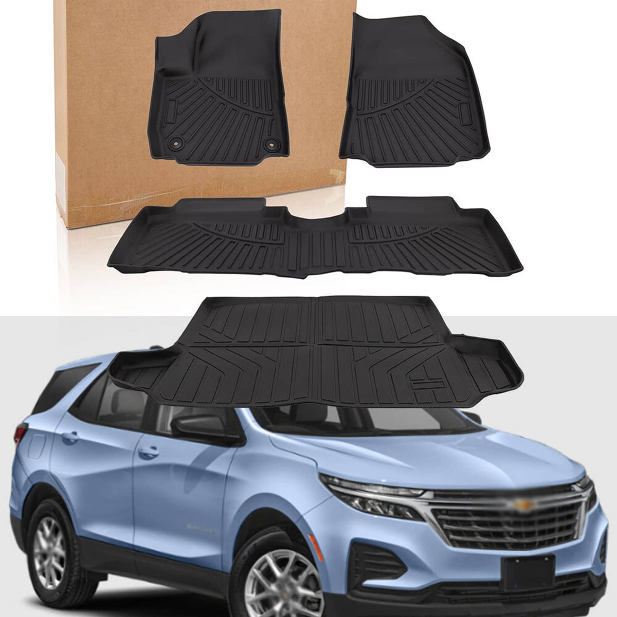 Solidspare Floor Mats & Cargo Liner For 2018-2024 Chevrolet Equinox All Weather Protection
