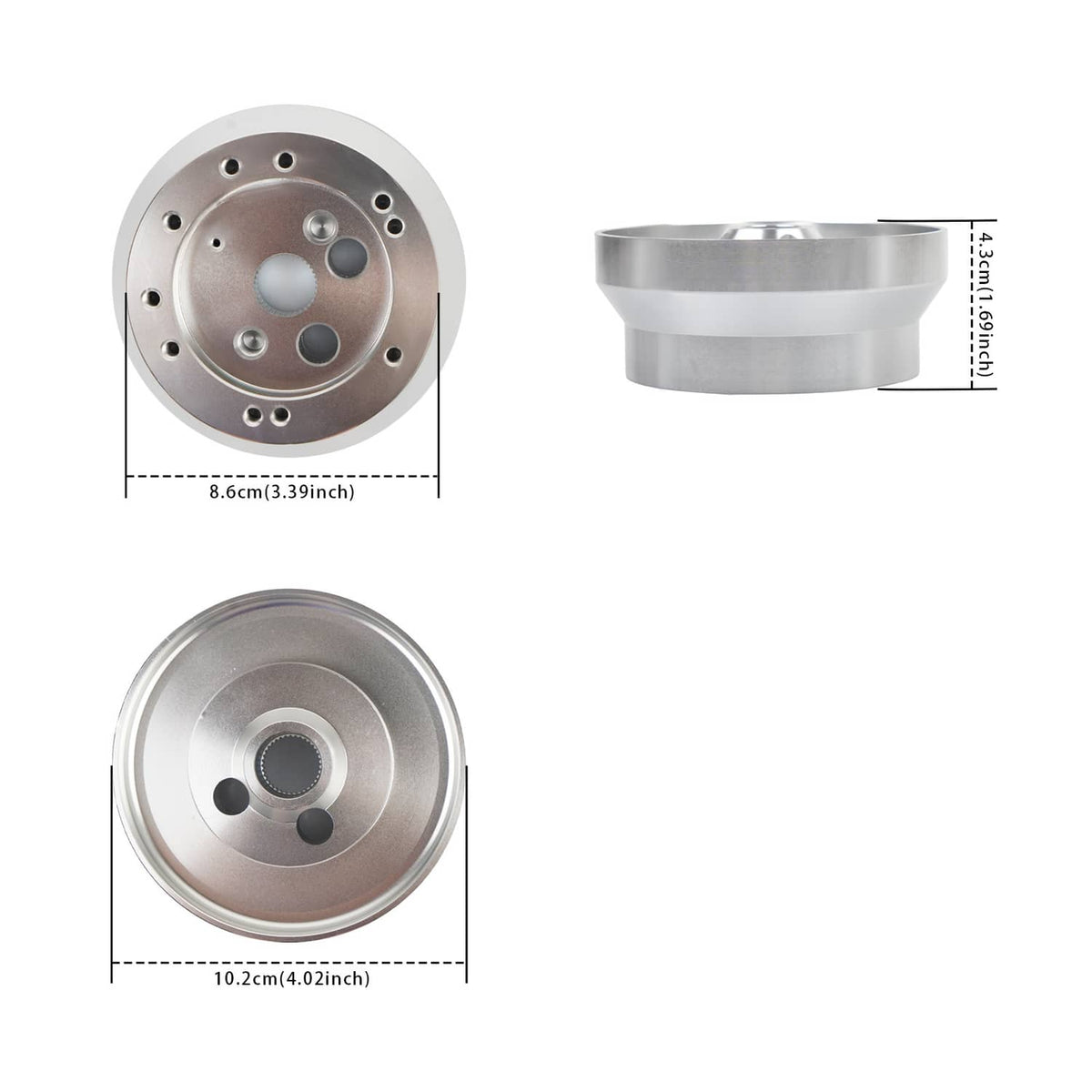 Solidspare 5 & 6 Hole Steering Wheel Polished Short Hub Adapter Ididit For GM