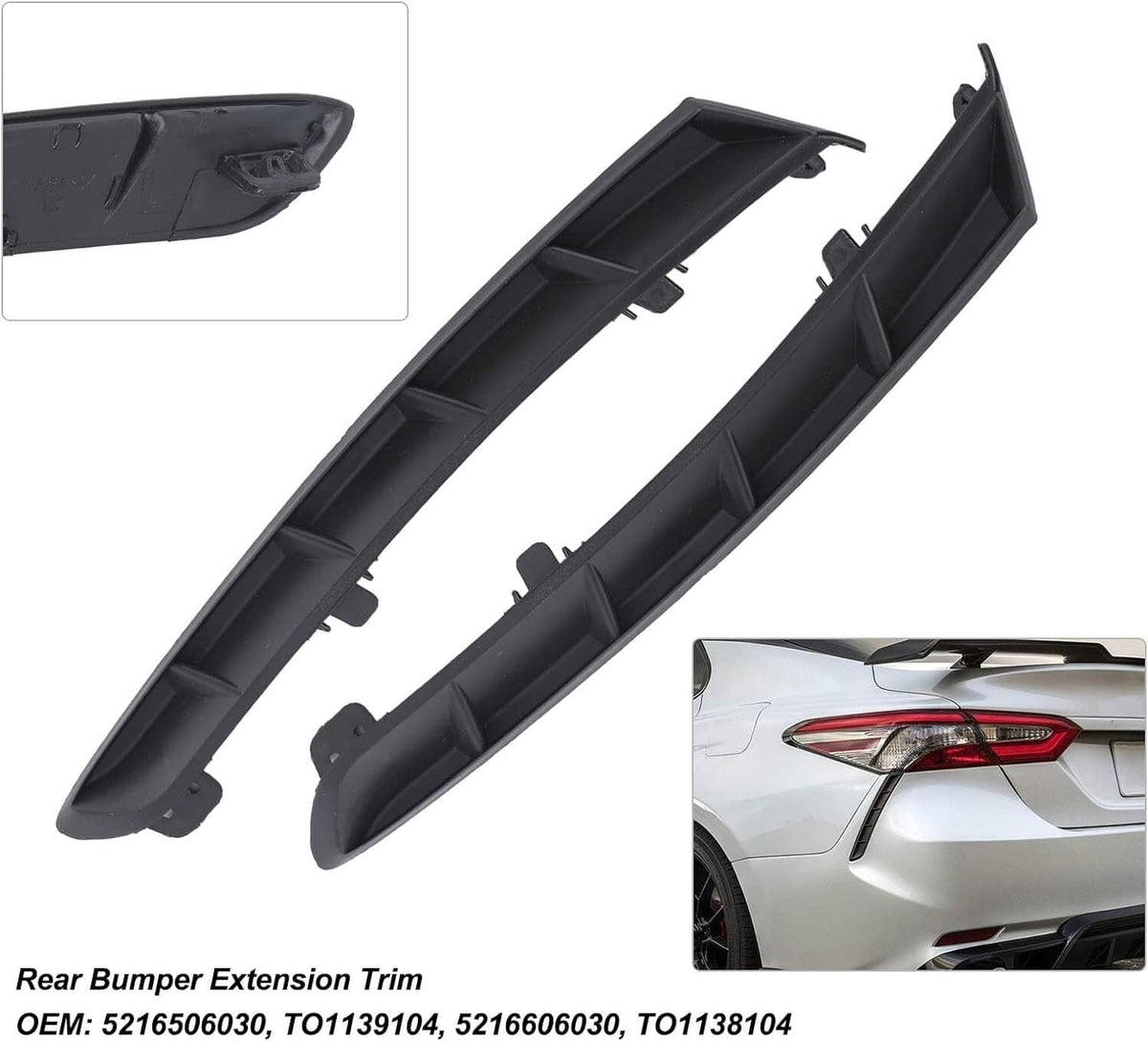 Solid Spare 2Pcs FOR 2018 - 2023 TOYOTA CAMRY REAR SIDE BUMPER EXTENSION TRIM MOLDING LH &RH