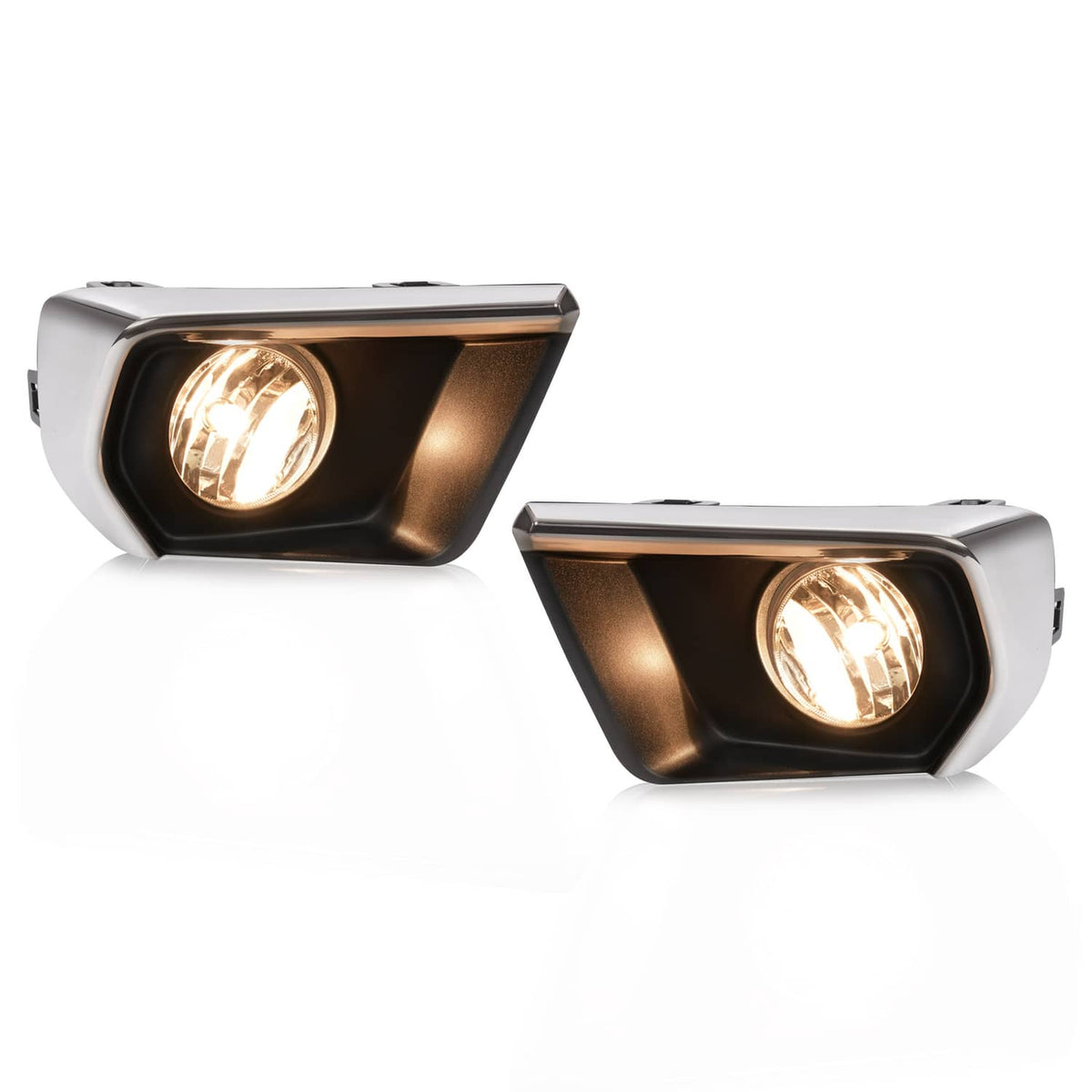 Solid Spare For Chevrolet Colorado 2021-2022 Clear Fog Lights w/ Chrome Bezel Wires Switch