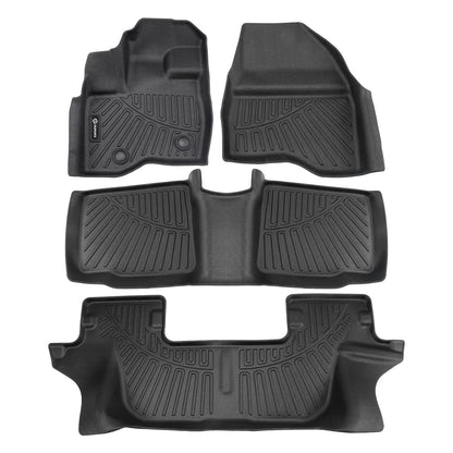 Solidspare For 2011-2014 Ford Explorer Bench Seating TPE All Weather 3 Rows Floor Mats Set
