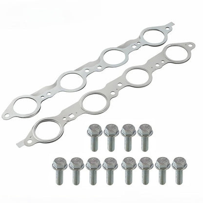 Solidspare NEW LS MLS Manifold Header Gasket Pair W/Bolts For LS1 4.8 5.3 5.7 6.0 6.2L