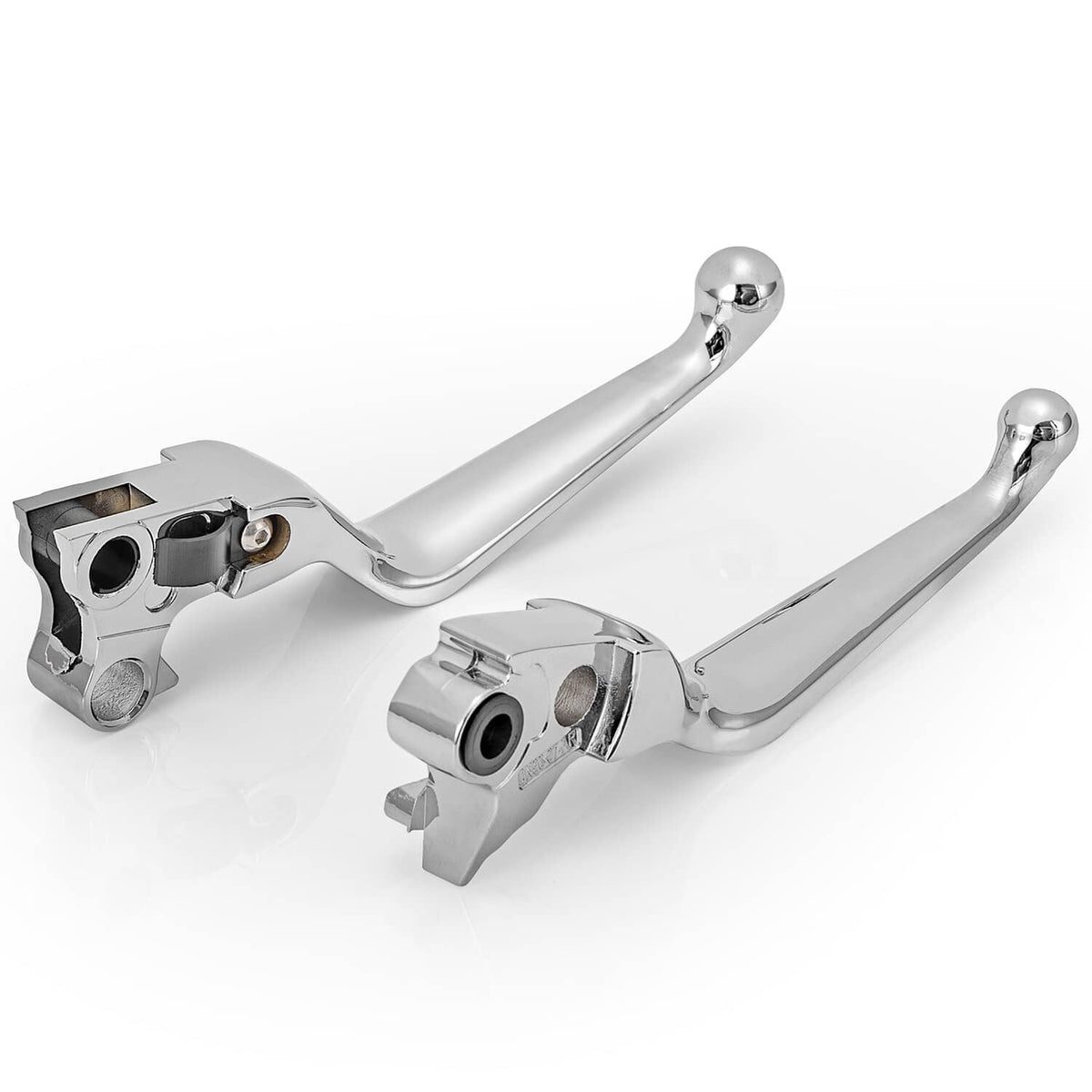 Solidspare 1 Pair Chrome Hand Levers Clutch Brake for Harley Sportster Softail Dyna Touring