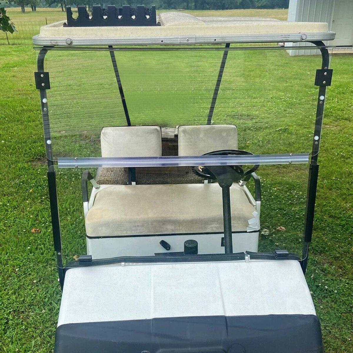 Solidspare Golf Cart Folding Clear Windshield For EZGO Marathon 1986-1994.5
