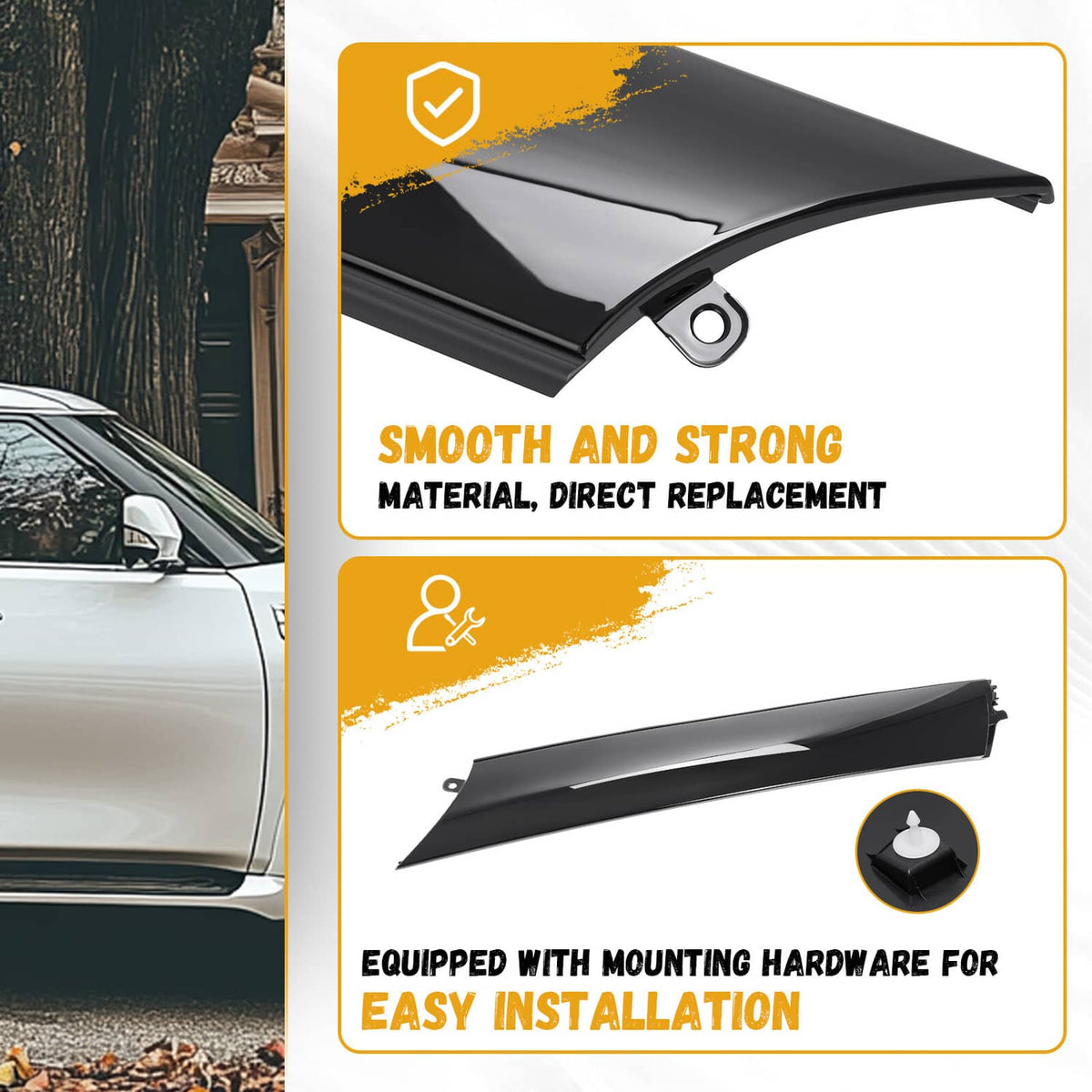 Solid Spare Right Side Windshield Trim Pillar Molding For Infiniti QX56 QX80 Nissan Armada