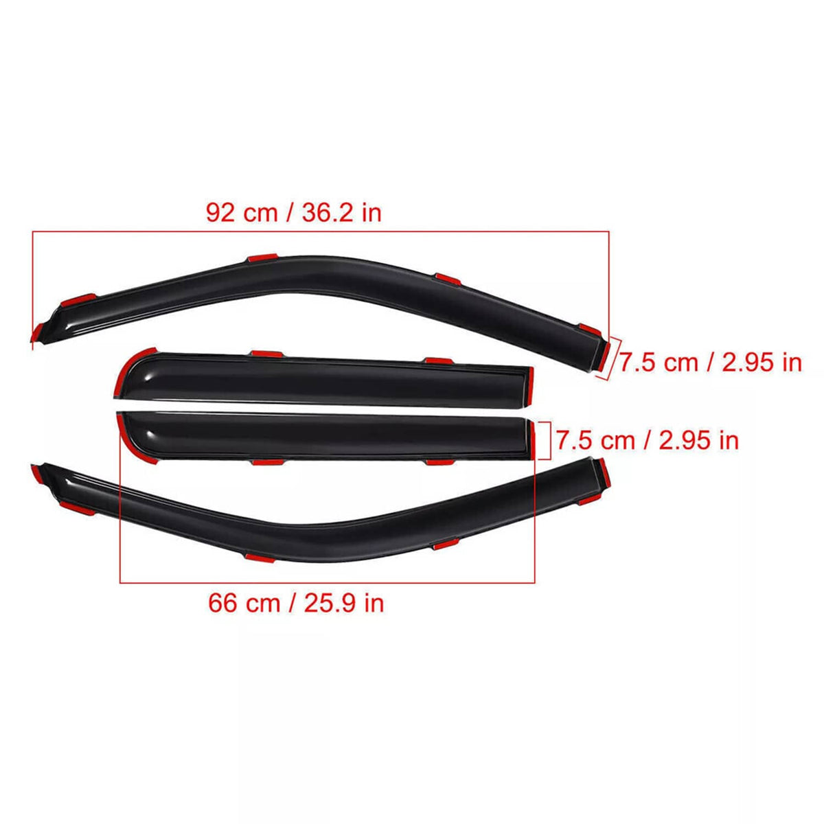 Solidspare For 2009-2014 Ford F-150 Super Crew In-Channel Window Vent Visor Sun Rain Guards