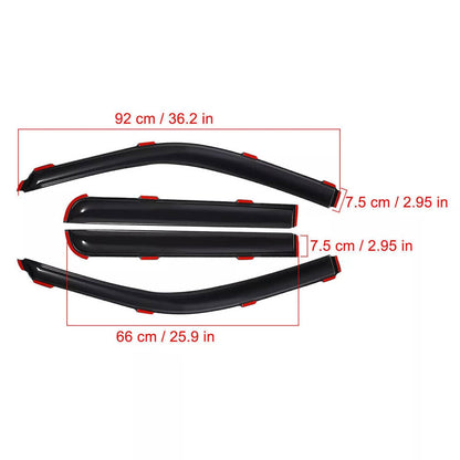 Solidspare For 2009-2014 Ford F-150 Super Crew In-Channel Window Vent Visor Sun Rain Guards