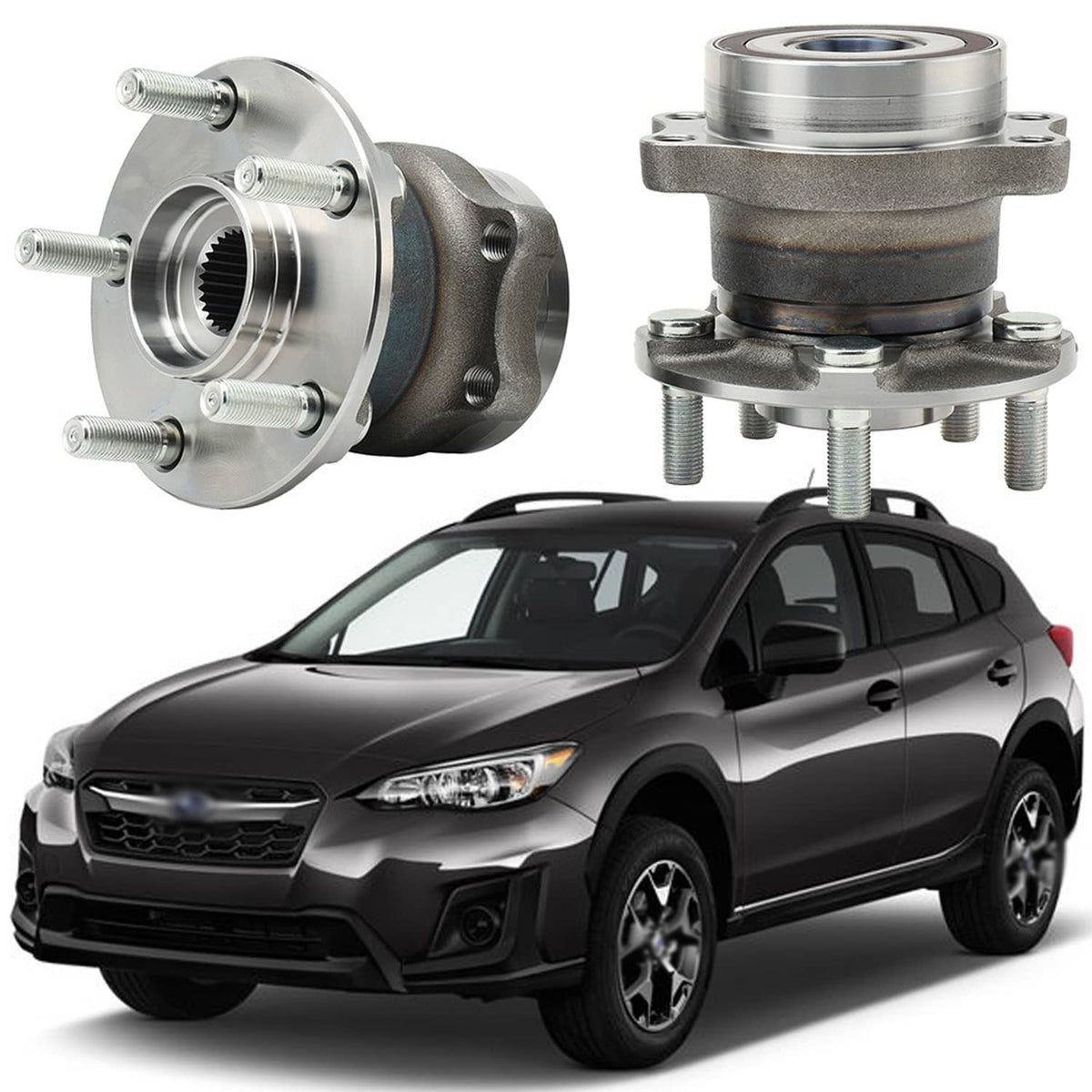 Solidspare 2X Rear Wheel Bearings and Hub For Subaru Forester 2014-18 Impreza 2012-14 Base