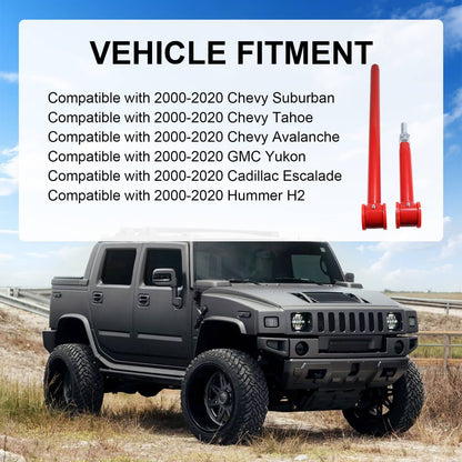 Solidspare Adjustable Rear Panhard Track Bar For 2000-2006 GMC Chevy SUVs Suburban 2500 Red