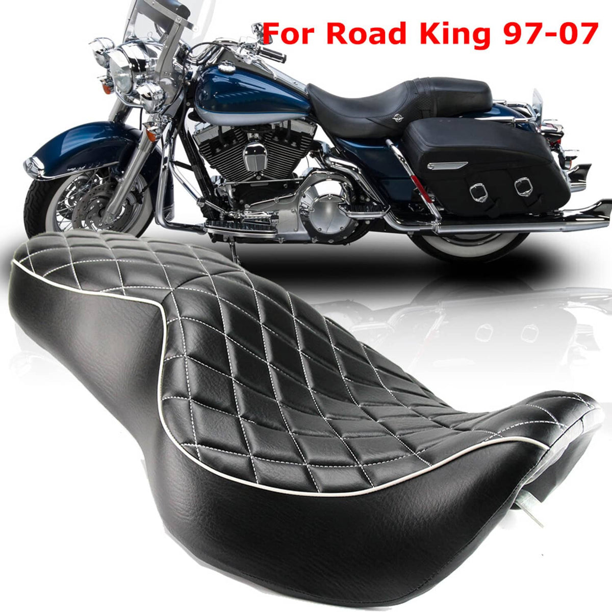 Solidspare Two-up Seat For Harley 1997-2007 Road King FLHR&2006-2007 Street Glide FLHX