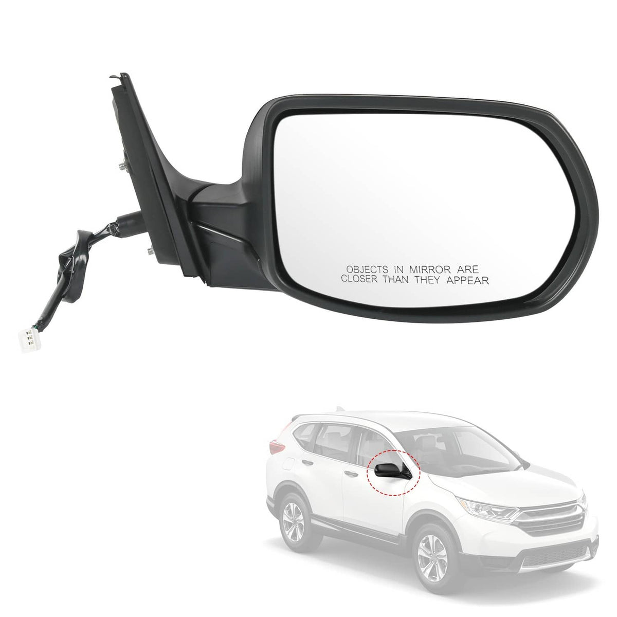 Solidspare Passenger Side Power Textured Mirror For Honda CR-V For Built Model 2017-2022