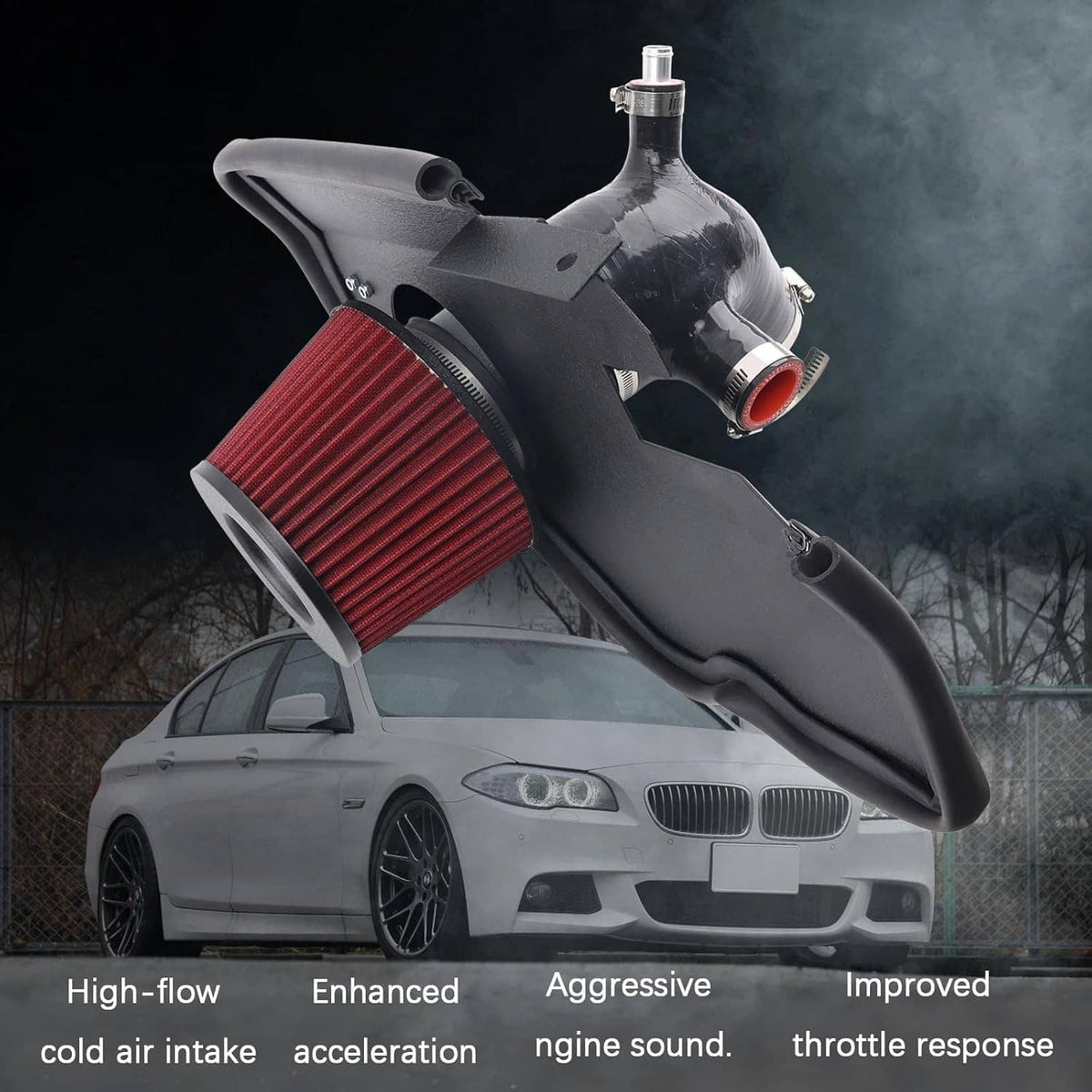 Solidspare Cold Air Intake System For 2010-2016 BMW 535i 535i xDrive F10 F11 N55 3.0T Turbo