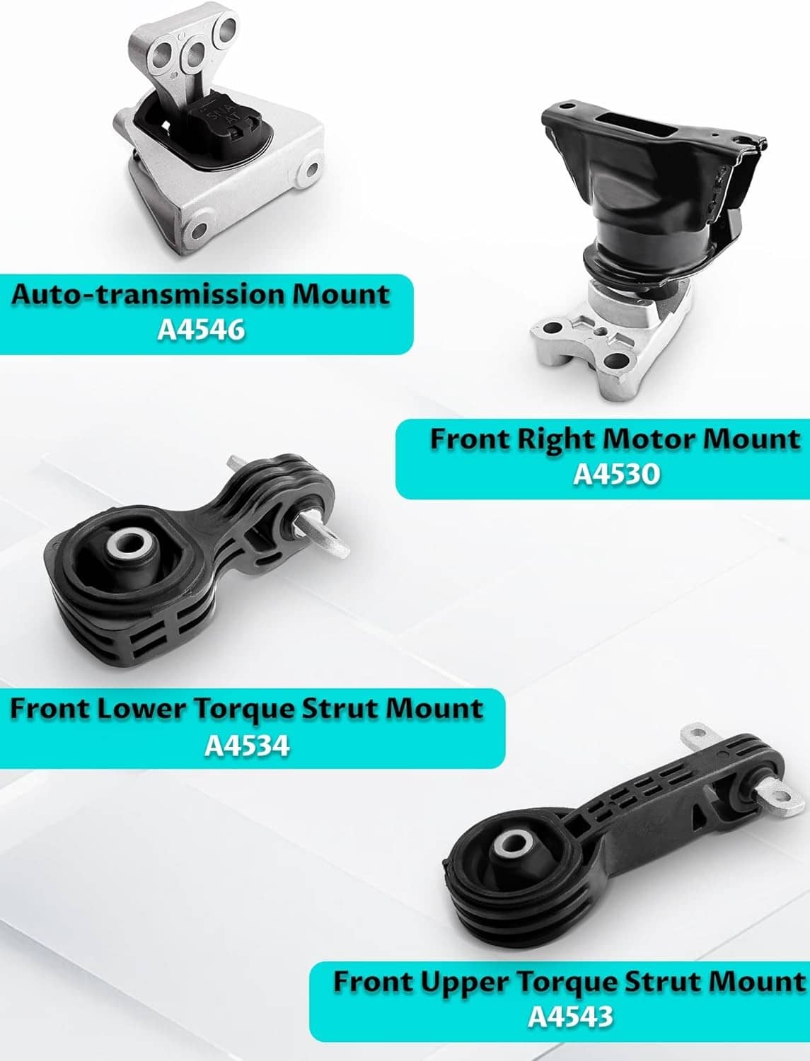 Solidspare 4PCS Engine Motor & Trans Mount Set Kit Automatic For 2006-2009 Honda Civic 1.8L