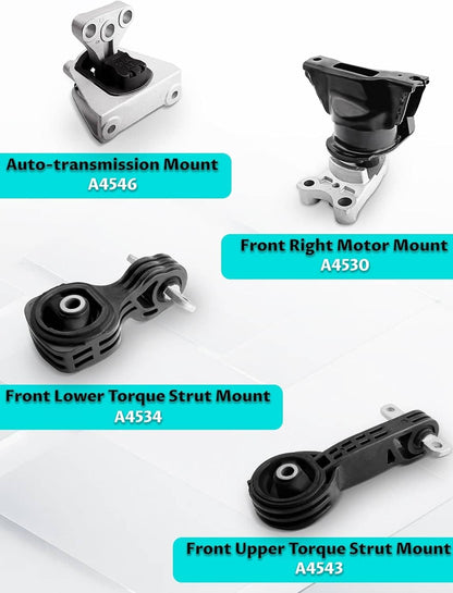 Solidspare 4PCS Engine Motor & Trans Mount Set Kit Automatic For 2006-2009 Honda Civic 1.8L