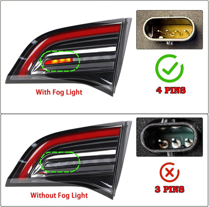 Solidspare Passenger Inner Tail Light Brake Lamp Right For 2021-2023 Tesla Model 3 / Y 4PIN